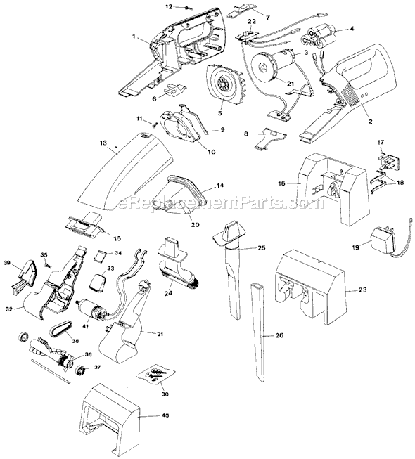 Page A Diagram and Parts List for DB6000 Type 2 Black and Decker Hand Vacuum